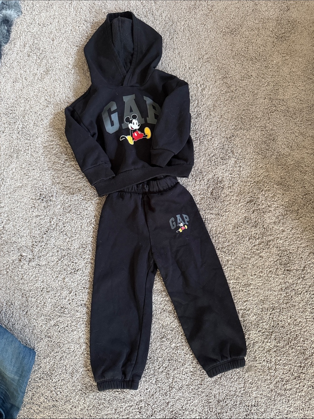 GAP Black Kids Mickey Sweatshirt & Joggers Set